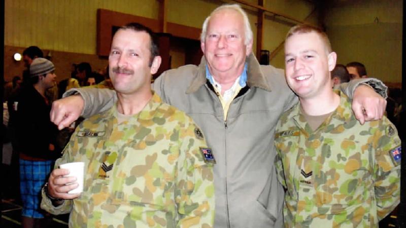 Trevor, left, Allan and Wayne – three generations of Beales in the Army. Trevor and Wayne currently serve as reservists with the 8th/7th Battalion, Royal Victoria Regiment.