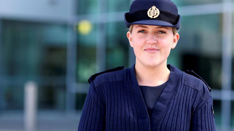 Aircraftwoman Jess Swan at Directorate of Personnel – Air Force, PERS-Branch where she works as a personnel capability specialist. Photo: Dion Isaacson