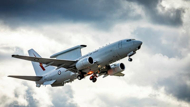 Royal Australian Air Force No. 2 Squadron E-7A Wedgetail takes off at Eielson Air Force Base in Alaska, United States. Photo: Flying Officer Bronwyn Marchant
