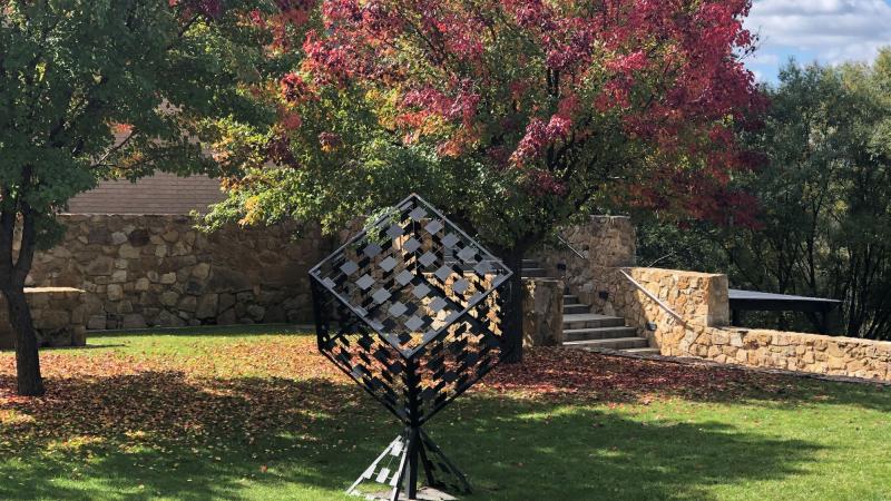 Colonel Richard Barrett's work 'Redacted' in the grounds of the Centre for Defence Leadership and Ethics.