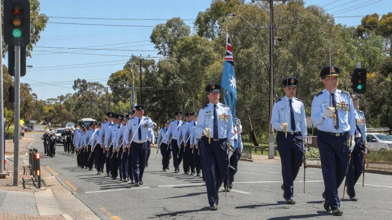 Air Force personnel from No. 92 Wing exercise their Freedom of Entry into the City of Salisbury, South Australia. Photo: Corporal Brenton Kwaterski