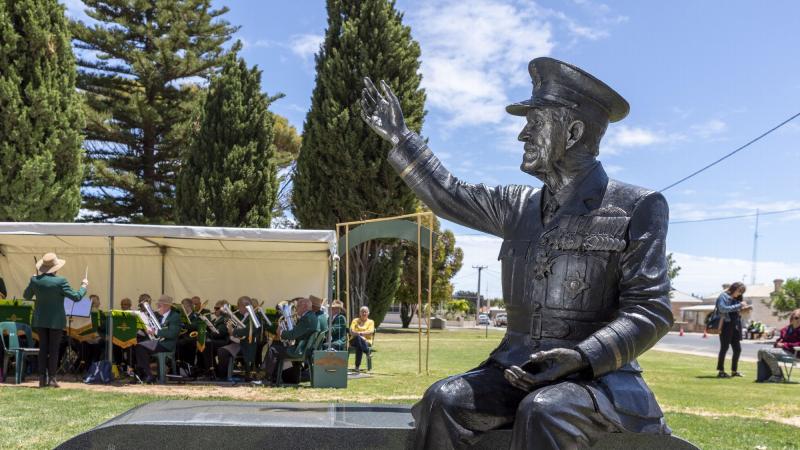 The sculpture of Sir Richard Williams in Moonta, South Australia. Photo: LAC Stewart Gould