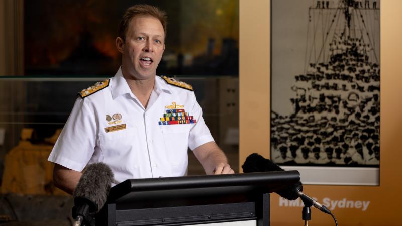 CN VADM Mike Noonan speaks at the Australian War Memorial in Canberra during the official announcement on November 19 to reveal the identity of AB Thomas Welsby Clark. Photo: Leading Aircraftman John Solomon