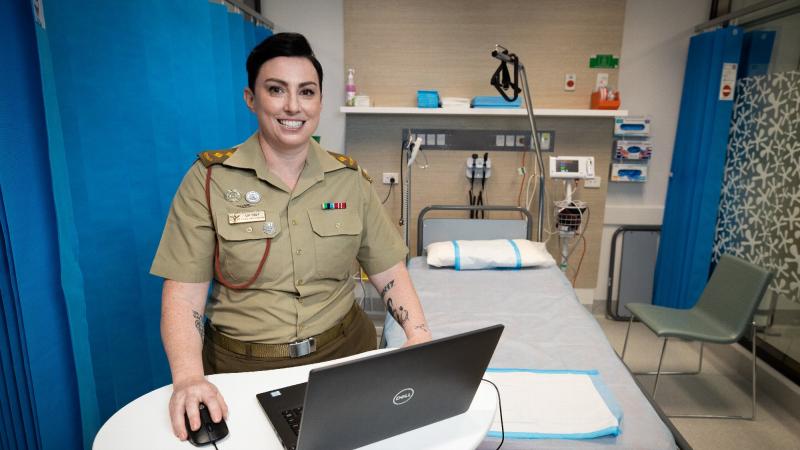 Australian Army officer Captain Liz Daly at ACT Health Centre Duntroon, Canberra. Photo: Kym Smith