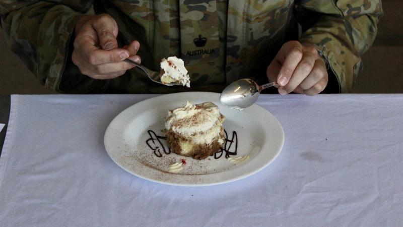 The dessert judging was arguably the toughest task during Exercise Golden Plate at 1st Catering Company Headquarters, Lavarack Barracks, Queensland. Photo: Corporal Ashley Hetherington