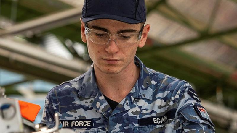 Aircraftman Aaron Egan inspects a cockpit pressurisation component during his technical training. Photo: Corporal Kirbee Forrest