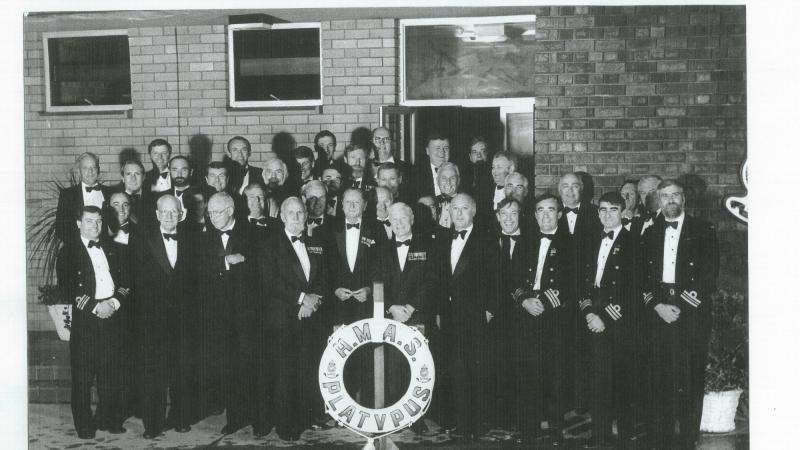 Lieutenant Commander Michael Hickie attending a HMAS Platypus dinner.