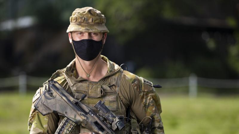 Australian Army Captain James Finlayson is deployed as the Combat Contingent Commander for Joint Task Group 637.3 in Honiara. Photo: Corporal Brandon Grey