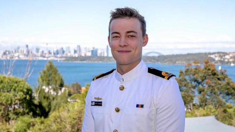 Acting Sub Lieutenant Harry Farthing graduated from Maritime Warfare Officer Course 07 with a Bridge Warfare Certificate at HMAS Watson, Sydney. Photo: Leading Seaman Leo Baumgartner