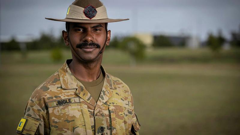 Lieutenant Sebastian Jingle at the conclusion of the part-time officer commissioning program graduation ceremony at Holsworthy Barracks, Sydney. Photo: Sergeant Nunu Campos