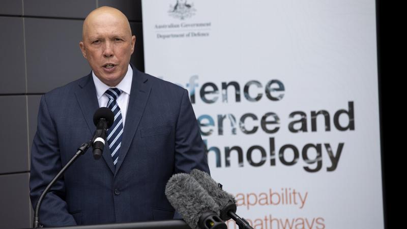Minister for Defence Peter Dutton opens the Australian Hypersonic Research Precinct at Eagle Farm in Brisbane. Photo: Leading Aircraftwoman Kate Czerny.