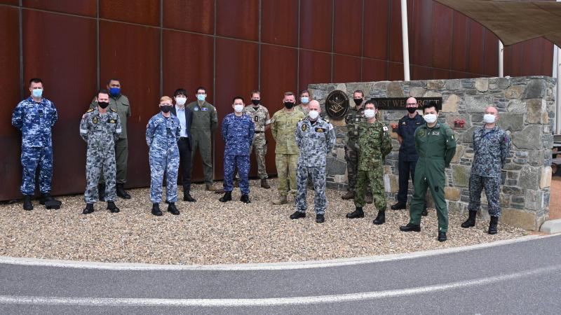 Defence personnel from Japan, USA, UK, Fiji, New Zealand, France and Australia make up the new coordination cell at Headquarters Joint Operations Command. Photo: Major Cameron Jamieson.