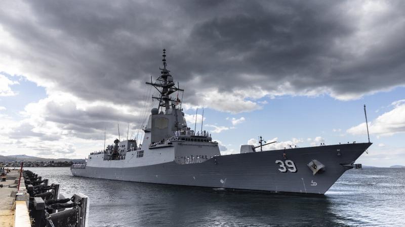 Royal Australian Navy destroyer HMAS Hobart prepares to berth in Hobart, Tasmania, in support of the 184th Royal Hobart Regatta. Photo: Leading Seaman Daniel Goodman