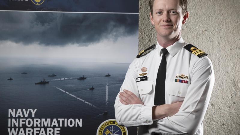 Navy Information Warfare Branch's Deputy Director – Space Lieutenant Commander Benjamin Piggott, pictured in Canberra, completed a space situational awareness course in Germany late last year. Photo: Petty Officer Bradley Darvill