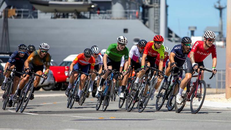 ADF personnel participated in the Summer Criterium Series cycling event held at HMAS Stirling in Western Australia. Photo: Leading Seaman Ernesto Sanchez