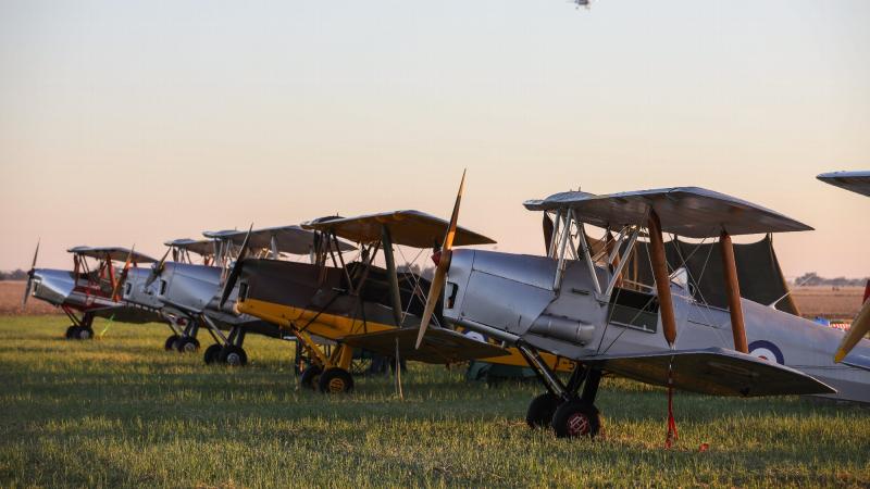 Tiger Moth aircraft pre-race at the Serpentine Air Show 2022. Photo: Corporal Brenton Kwaterski