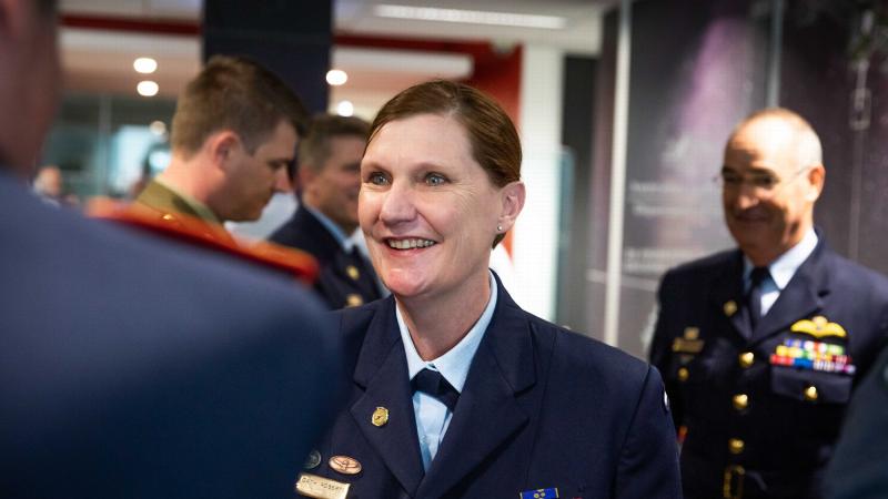 Air Vice-Marshal Catherine Roberts, Commander Defence Space Command, at the opening of the Defence Space Command Headquarters, Fairbairn, ACT.  Photo: Leading Aircraftman Sam Price
