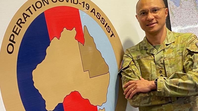 Army officer Major Mark Vele supported Operation COVID-19 Assist for almost 18 months in 2020-21.