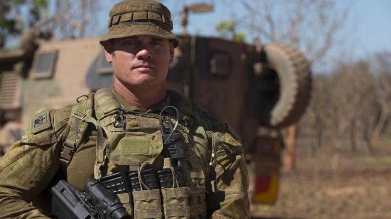 Australian Army soldier Warrant Officer Class Two Michael Dowling from Headquarters 1st Division in Brisbane is heading home to Norfolk Island to commemorate Anzac Day, his first in his hometown in over 20 years. Photo: Private Nicole Dorrett