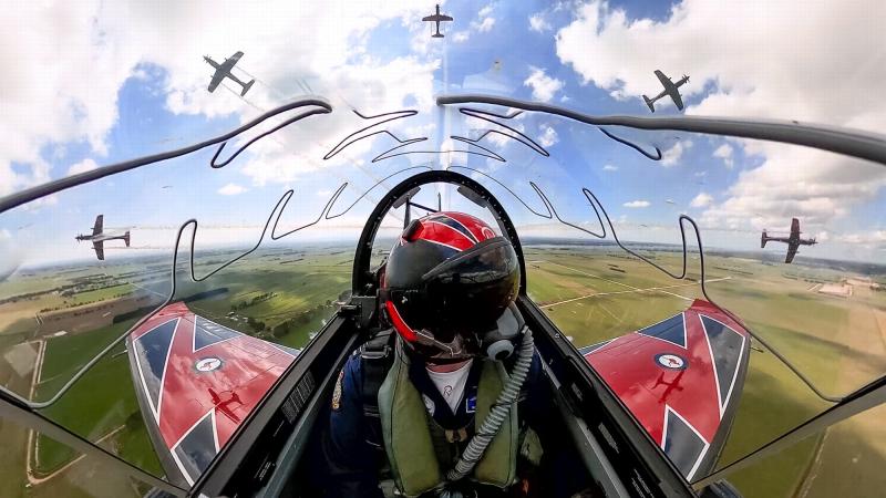 Air Force Roulettes conduct an aerobatic display during the Anzac Weekend Air Show 2022 at West Sale airport in Gippsland, Victoria.