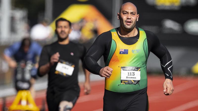 Invictus Games Team Australia competitor Gabriel Ramon takes part in a track event, and finished second in his category of the shot put. Photo: Sergeant Oliver Carter