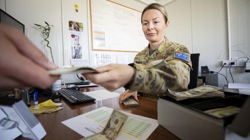 Sgt Stephanie Brooks concentrates on the task at hand while working at South Camp in Sharm el-Sheikh, Egypt. Photo: Petty Officer Lee-Anne Cooper