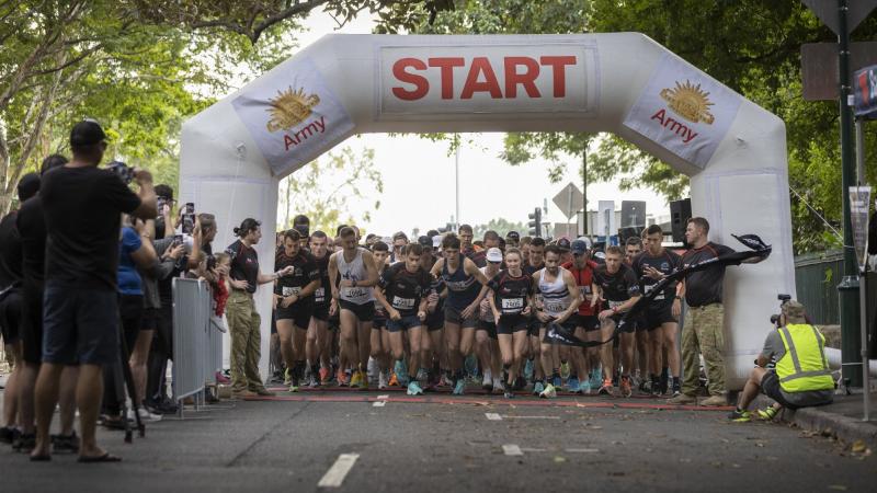 Participants start the 10km Run Army event. Photo: Corporal Sagi Biderman
