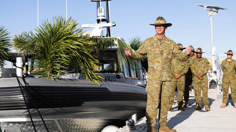 Chief of Army Lieutenant-General Rick Burr gives an address during the commissioning of RSC Kuursi. Photo: Sgt Tristan Kennedy