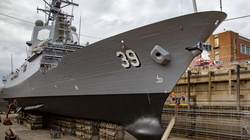 HMAS Hobart in the Captain Cook Graving Dock, Garden Island, in 2019. A new approach to sustaining the fleet was launched at the Sea Power 2022 conference. Photo: Chief Petty Officer Cameron Martin