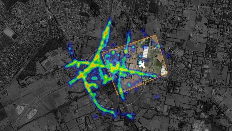 An aerial image produced using Sentient Vision System’s Visual Detection and Ranging, or ViDAR, optical radar technology. 
