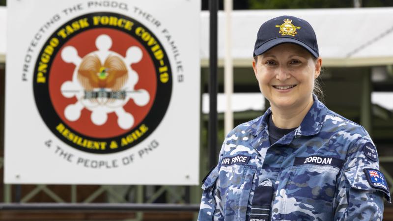 Flight Lieutenant Tracy Zordan at Murray Barracks in Port Moresby,  where she has worked as a nurse on Operation Papua New Guinea Assist. Photo: Corporal Dustin Anderson