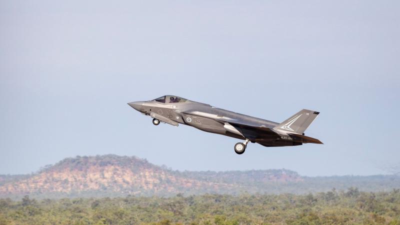 A Royal Australian Air Force F-35A Lightning ll departs from RAAF Base Tindal during Exercise Diamond Storm 2022. Photo: Leading Aircraftman Samuel Miller