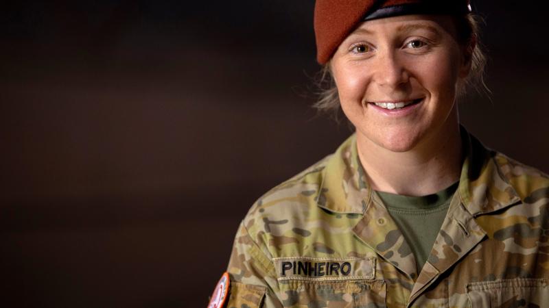 Australian Army officer Captain Chloe Pinheiro is serving as a member of the Multinational Force and Observers at South Camp, located in the Sinai Peninsula, Egypt. Photo: Petty Officer Lee-Anne Cooper
