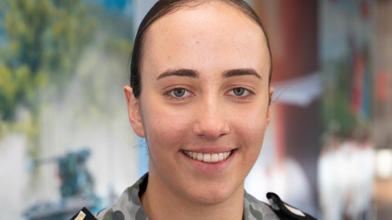 Midshipman Rachael Emmett is enjoying student life on campus at the Australian Defence Force Academy. Photo: Lieutenant Yevette Goldberg