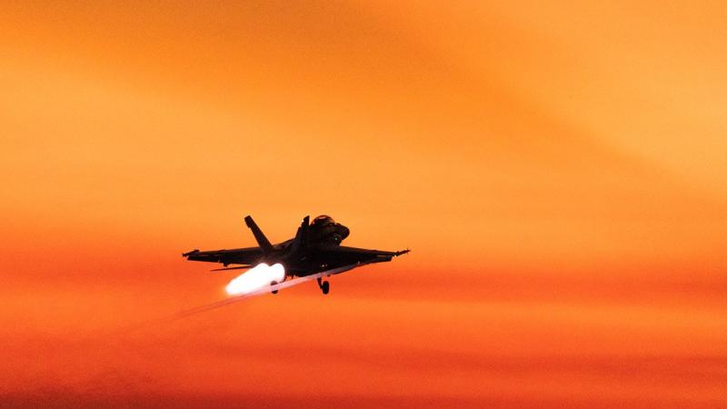A Royal Australian Air Force F/A-18F Super Hornet departs from RAAF Base Darwin during Exercise Diamond Storm 2022. Photo: Leading Aircraftman Sam Price