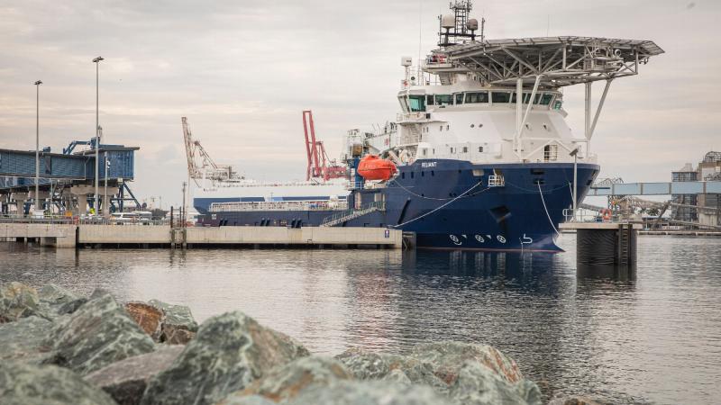 Australian Defence Vessel Reliant docked at Brisbane International Cruise Terminal for its flag-raising ceremony. Photos: Sergeant Ben Dempster