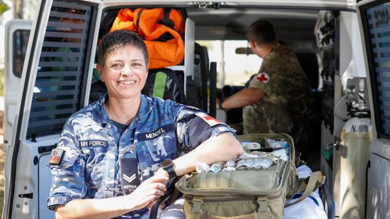 Royal Australian Air Force Corporal Simone Menzel, a medical technician from No. 2 Expeditionary Health Squadron, at RAAF Base Darwin during Exercise Pitch Black 2022. Photos: Corporal Kylie Gibson