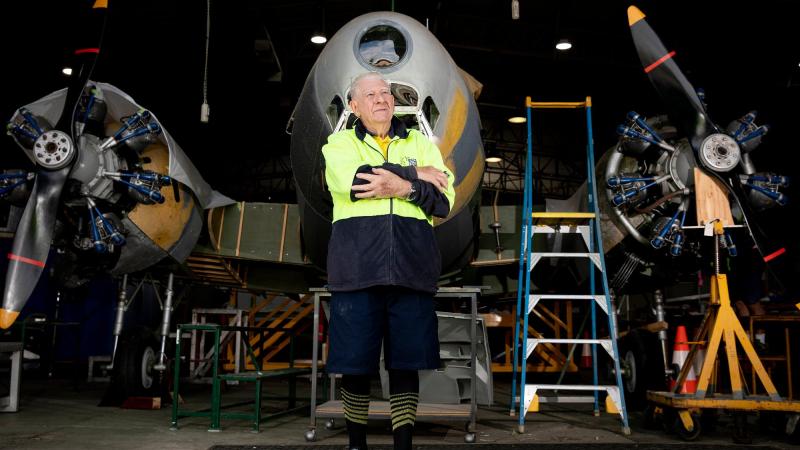 91-year-old Mr Derek Olley volunteers in the Restoration Support Section of Air Force’s History and Heritage Branch. Photo: Leading Aircraftwoman Kate Czerny