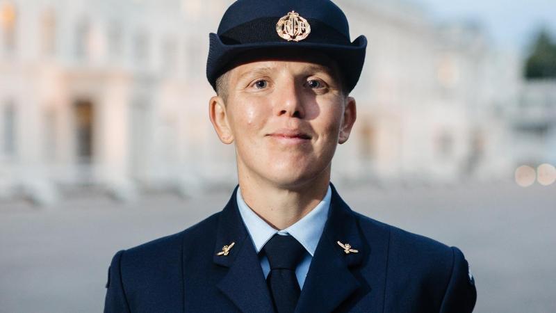 Royal Australian Air Force firefighter Leading Aircraftwoman Carla Russell at Wellington Barracks, London. Photo: Corporal John Solomon
