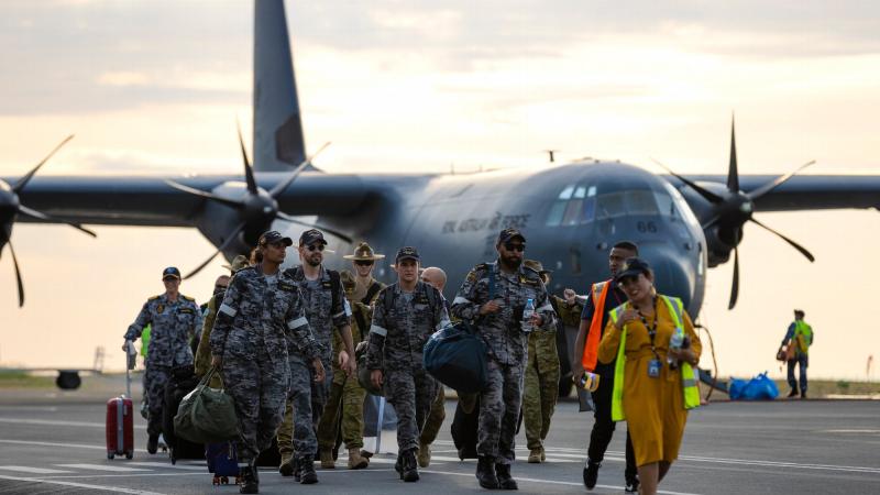 ADF personnel arrive at President Nicolau Lobato International Airport in Dili, Timor-Leste, for Indo-Pacific Endeavour 2022. Photo: Corporal Brandon Grey