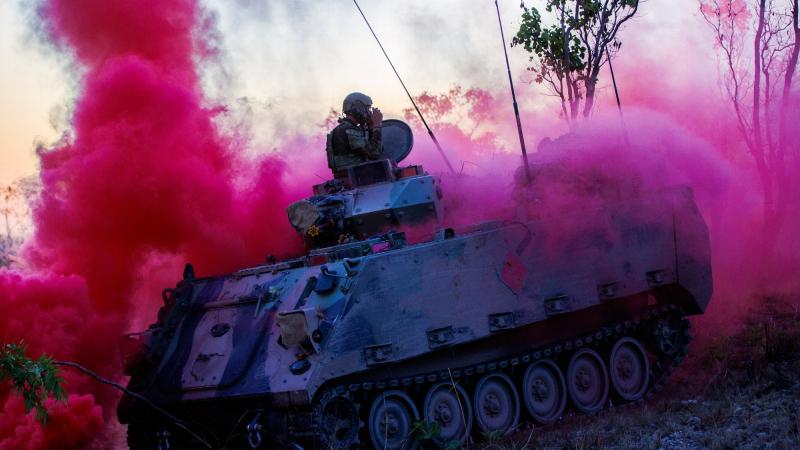 An Australian Army M113AS4 armoured personnel carrier during Exercise Predators Run 2022 at Mount Bundey training area. Photos: Corporal Dustin Anderson