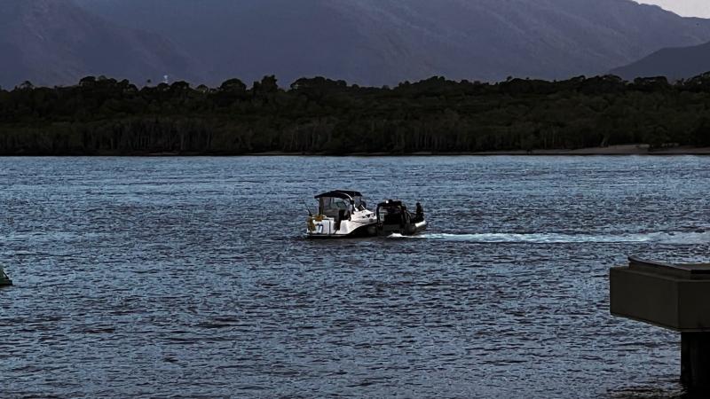 HMAS Glenelg dispatched a rigid hull inflatable boat to assist a distressed vessel in Trinity Inlet, Cairns. Photo: Supplied