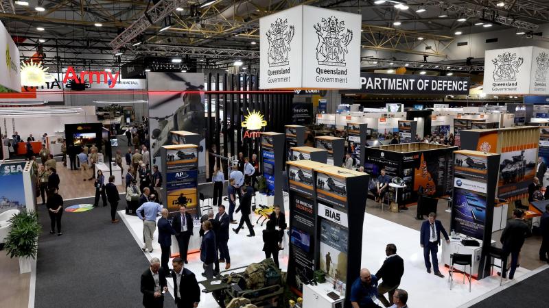 Displays at the 2022 Land Forces expo in the Brisbane Convention Centre. Photo: Warrant Officer Class Two Max Bree
