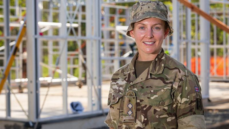 British Army Lieutenant Hannah Garside on-site during Exercise Puk Puk at Goldie River Training Depot in Papua New Guinea. Photo: Sergeant Nunu Campos