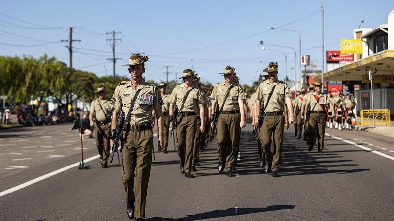 Soldiers from the 3rd Battalion, Royal Australian Regiment, march through the town during the Freedom of Entry Parade in Ingham, Queensland. Photos: Bombardier Guy Sadler