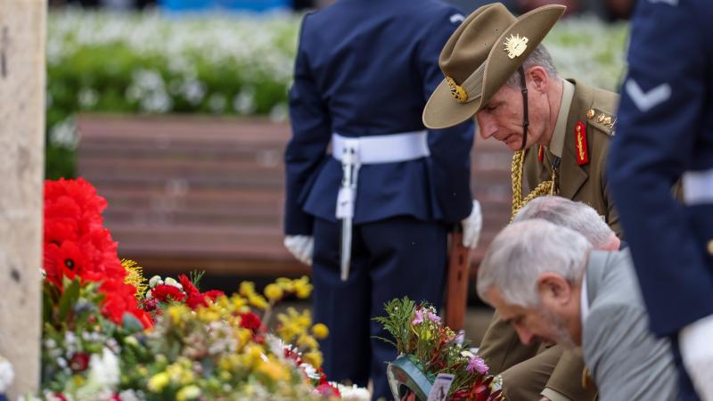 Chief of the Defence Force General Angus Campbell attends the 2022 Remembrance Day service held at the Australian War Memorial in Canberra. Photo: Andrew Green
