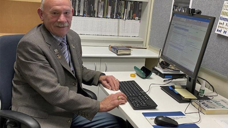 Warrant Officer Kevin Woods in his office at the Centre for Defence Leadership and Ethics within the Australian Defence College at Weston Creek, Canberra. Photo: Alex Donato