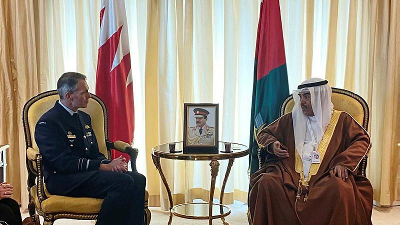 Chief of Air Force meets with Bahrain Defense Affairs Minister Lieutenant-General Abdulla bin Hassan Al Nuaimi in Bahrain.