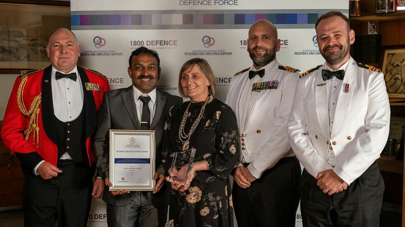 Reservists and civilian employers from the public sector winner ‘The Women's and Children's Hospital’. Photo: Private Michael Currie