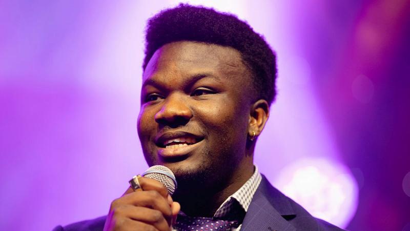 Able Seaman Utibe (Daniel) Ekpe sings Stand by Me at the ARRTS showcase evening at the University of Canberra. Photo: Corporal Olivia Cameron